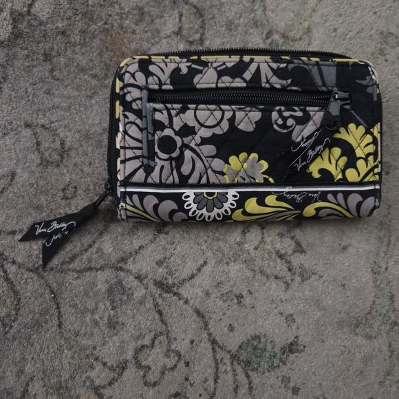 Vera Bradley Black and Yellow Floral Wallet - Picture 3 of 4